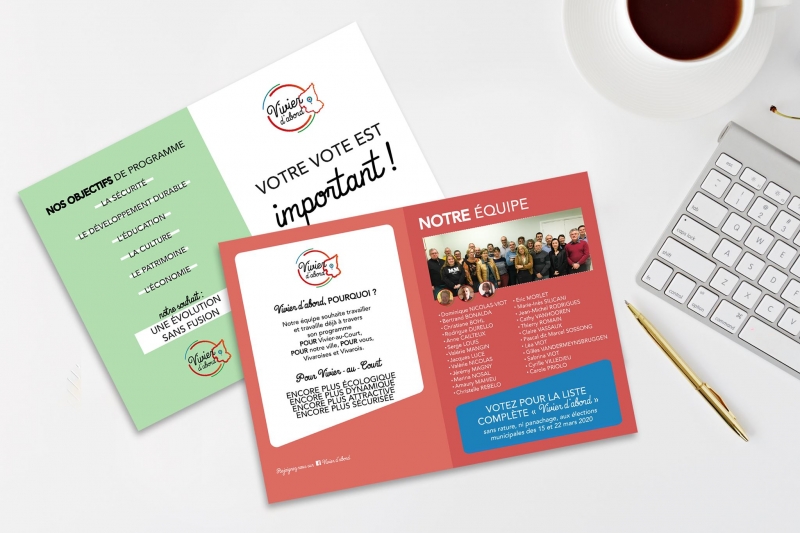 www.ludivinecanon.fr Graphiste passionnée et créative - ludivine canon - vivier d'abord - dominique nicolas-viot - flyers campagne