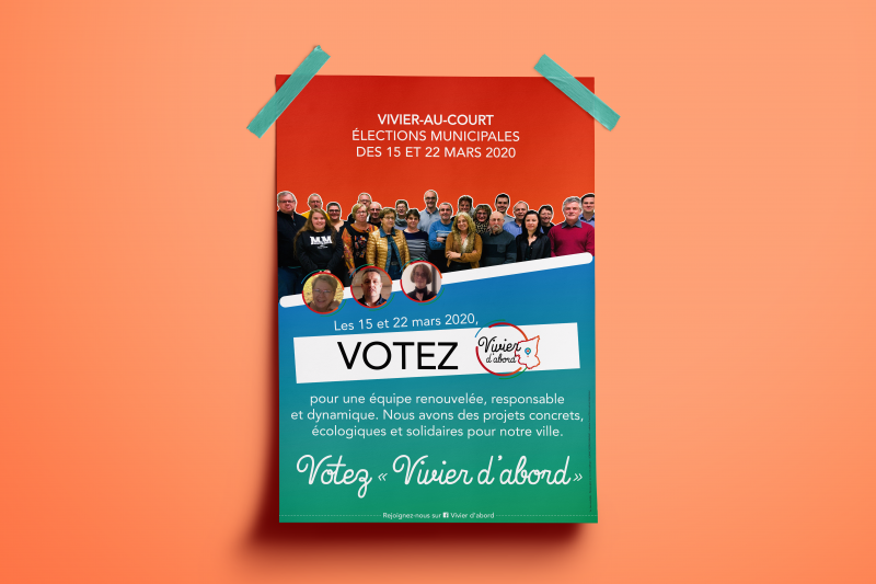 www.ludivinecanon.fr Graphiste passionnée et créative - ludivine canon - vivier d'abord - dominique nicolas-viot - affiche campagne
